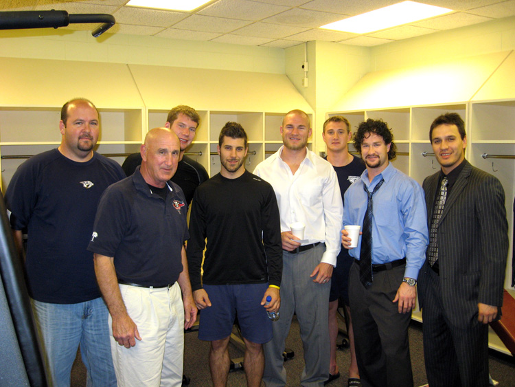Ike with his Stingrays players after a playoff chapel